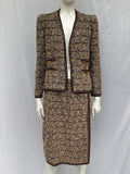 Adolfo USA Boucle Knit Skirt Suit