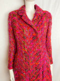 Vintage 1970s Pink Fuschia Irish Wool Coat by Jack Clarke