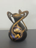 ART NOUVEAU LOETZ IRIDESCENT ART GLASS & BRONZE VASE