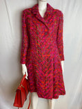 Vintage 1970s Pink Fuschia Irish Wool Coat by Jack Clarke