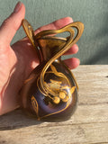 ART NOUVEAU LOETZ IRIDESCENT ART GLASS & BRONZE VASE
