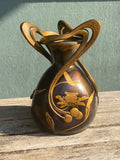 ART NOUVEAU LOETZ IRIDESCENT ART GLASS & BRONZE VASE