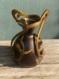 ART NOUVEAU LOETZ IRIDESCENT ART GLASS & BRONZE VASE