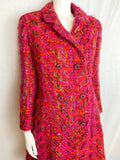 Vintage 1970s Pink Fuschia Irish Wool Coat by Jack Clarke