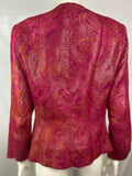 Vintage Yves Saint Laurent Rive Gauche Fuchsia silk lame jacket with Gripoix buttons