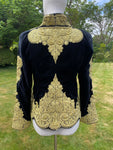 Black velvet jacket gold soutache embroidery 