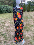 1970s Fabiani for Harrods thin jersey trouser suit with bold print.