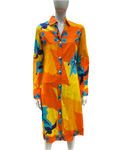 Vintage 1970s Paola Davitti Gauze Cotton Orange Print Dress