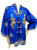 Vintage Chinese Silk Jacket with Gold Metallic Lame Dragon Embroidery