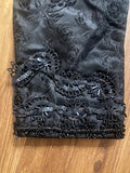 Antique Victorian Black Bustier Boned Jacket with French Jet Beading