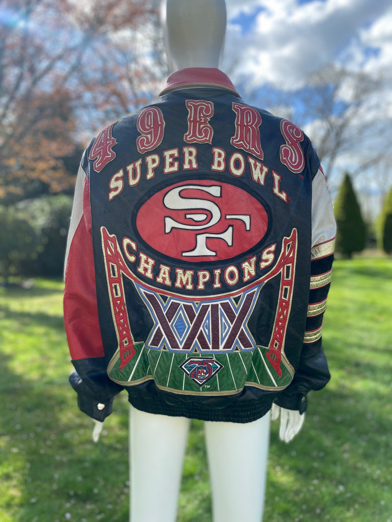 Vintage 90s San Francisco 49ers Leather Reversible Jacket by Jeff Hamilton Vintage 90s San Francisco 49ers Leather Reversible Jacket by Jeff Hamilton