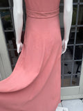 Vintage 1930s Salmon Pink Crepe Dress