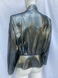 Vintage 1980s Anthracite Lame Blouse Size L XL