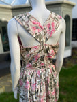 1950s Rose Garden Cotton Maxi Flared Dress
