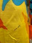 Vintage 1970s Paola Davitti Gauze Cotton Orange Print Dress