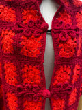 Vintage Red Riding Hood Hand Crocheted Cape