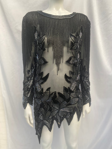 Oleg Cassini Black Tie Long Top Dress