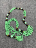 Art Deco Czech Peking Green Glass Beads Necklace (Copy)