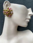 Vintage Pink & Gold Clip-On Earrings