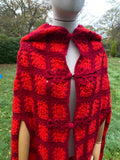 Vintage Red Riding Hood Hand Crocheted Cape