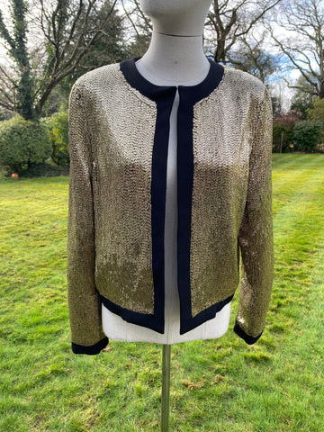 Nili LOTAN Heavily Sequinned Gold Jacket