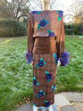 Vintage Purple and Brown Beatrice Di Borbone Long Evening Sequinned Dress
