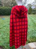 Vintage Red Riding Hood Hand Crocheted Cape