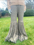 Vintage Gold Lamé super flared grey trousers