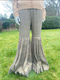 Vintage Gold Lamé super flared grey trousers
