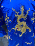 Vintage Chinese Silk Jacket with Gold Metallic Lame Dragon Embroidery