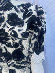 Hardy Amies Couture Silk Dress with Sequinned Sleeves