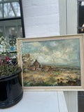 Vintage Oil on Board Painting Berkshire Farm by Ann Ayres