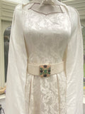 Vintage White Chanel Belt with Green Gripoix Buckle Year 2008