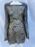 Antique Art Deco Gold Lame & Lace Blouse