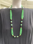 Art Deco Czech Peking Green Glass Beads Necklace (Copy)