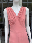 Vintage 1930s Salmon Pink Crepe Dress