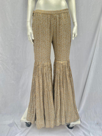 Vintage Gold Lamé super flared grey trousers