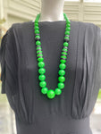 Art Deco Machine Age Green Beads Necklace