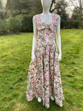 1950s Rose Garden Cotton Maxi Flared Dress