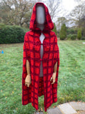 Vintage Red Riding Hood Hand Crocheted Cape