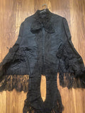 Antique Victorian Black Cape with French Jet  Beading & Lace