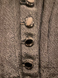 Antique Victorian Black Bustier Boned Jacket with French Jet Beading