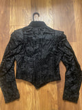 Antique Victorian Black Bustier Boned Jacket with French Jet Beading