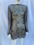 Antique Art Deco Gold Lame & Lace Blouse