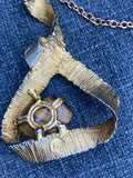 Vintage Brutalist Tiger Eye Signed TL Necklace