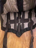 Antique Victorian Black Bustier Boned Jacket with French Jet Beading