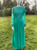 Green Goddess Maxi Chiffon Silk Dress