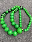 Art Deco Machine Age Green Beads Necklace