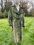 Vintage 1970s Bill Gibb Green Faux Fur Coat