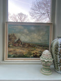 Vintage Oil on Board Painting Berkshire Farm by Ann Ayres